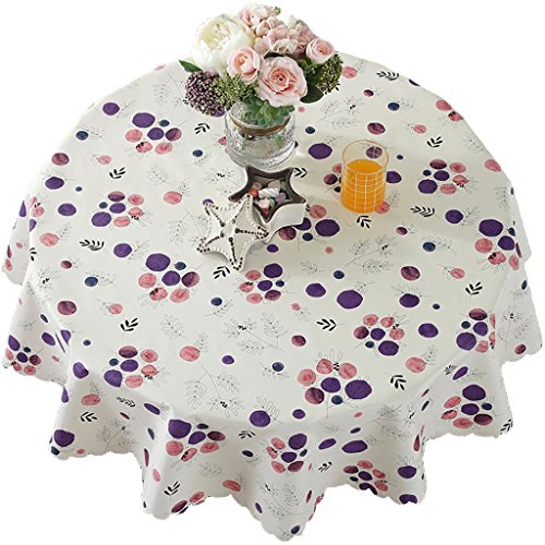 Preisvergleich Produktbild PVC Tischdecke Runde Tischdecke (Durchmesser 120 cm) Wasserdicht Anti-Hot Tisch Matten Tee Tisch Kunststoff Tischdecke (Farbe : Style 5, größe : Diameter 130cm)
