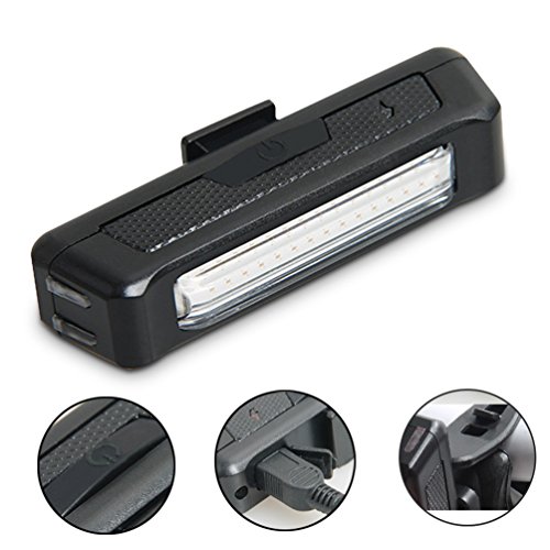 NuoYo LED Fahrradlampe Set mit klingel Fahrradhorn Fahrradhupe mit 2 Tönen,Fahrradlicht,Fahrradbeleuchtung Set,Frontlicht und Rücklicht Wiederaufladbare,1200 Decibel Horn,3 Lichtmodi,Super Energiespar,Ausgestattet mit EU-standard-Ladegerät,Schwarz(Rot-weiße Rückleuchten) - 8