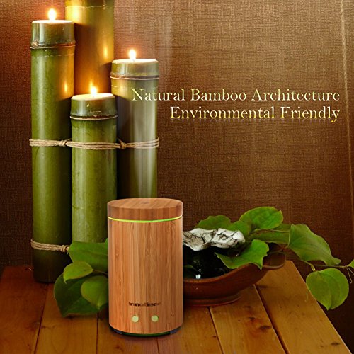 InnoGear aus echtem Bambus Aroma Diffusor Ätherischesöl Aromatherapie Diffusoren, 160mL Ultraschall Luftbefeuchter mit 7 farbigen LED Lichter und falls wasserlos schaltet es sich automatisch aus - 6