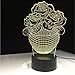 Price comparison product image 3D Acrylic Night Light 3D Rose Blumenvase Nachtlicht 7 Farbwechsel Led Tisch Schreibtischlampe Acryl Flache Abs Basis USB Ladegerät Dekoration