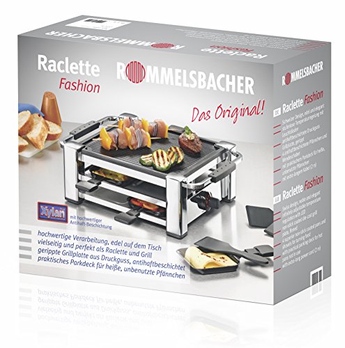 ROMMELSBACHER RCC 1000 Fashion – RACLETTE – 1000 Watt – chrom – 4 Personen - 7