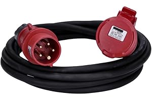 Voxura CEE-Kabel Verlängerungskabel Starkstromkabel 5-polig 400V H07RN-F 5G 2,5 16/5 16A IP44 Starkstrom 5m