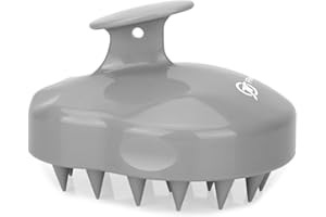 FReatech Massaggiatore Cuoio Capelluto [Bagnato e Secco], Spazzola per Capelli in Silicone per Shampoo e Massaggio Testa, Pulizia profonda e Esfoliazione Delicata, Stimola la Crescita Capelli, Grigio