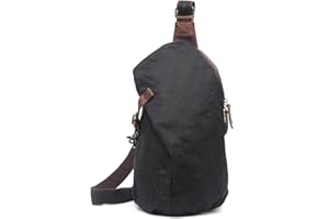 FANDARE Torba na klatkę piersiową w stylu vintage, płócienna, męska torba na ramię, dwustronna, do uprawiania sportu, wędrówek, jazdy na rowerze, podróży, na ramię