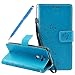 Produktbild LG G6 Hülle, Fraelc® LG G6 Schutzhülle Flip Case mit Kartenfach und Standfunktion Schmetterling Muster Ledertasche für LG G6 Handyhülle Blau