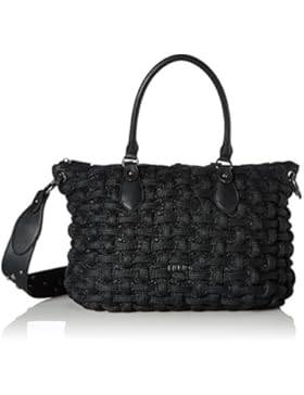 Liu Jo Damen Anger Shopper Crinkle Tote, Schwarz (Black), 15x26x41 cm
