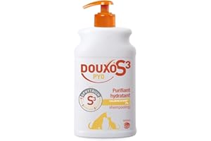 DOUXO S3 PYO Shampooing nettoyant, désinfectant et apaisant pour chiens et chats avec des irritations, des boutons ou des croûtes, 500ml