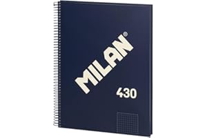 MILAN® Cuaderno A4 con tapa dura, cuadrícula 5x5mm, 80 hojas, papel de 95 gr/m², serie 1918, azul