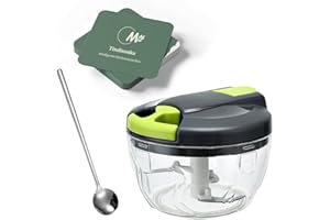 TINDISONKA Zwiebelschneider Manuell mit 3 Edelstahlklingen und 1 Mixer● 520ML Gemüseschneider ● multizerkleinerer manuell l ● Onion Chopper Gemüseschneider für Gemüse, Obst, Knoblauch