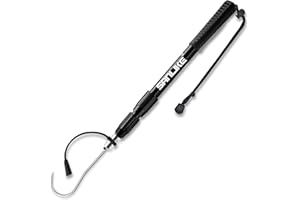 ‎SAN LIKE SAN LIKE Teleskop Gaff Haken Speer Haken Einziehbar, Aluminiumlegierung Meeresangeln ​Fischgaff mit Landehilfe Speerhaken, Teleskopisches Fischgaff mit Rostfreiem Meer Fischerei Speerhaken,140cm Grau