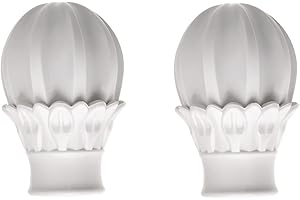 MroMax 2 remates blancos para barra de cortina, remates de tratamiento de ventana para barra de diámetro exterior de 1 pulgada, forma de cabeza de brote de plástico