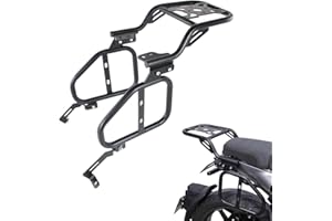 REARACE Motorcycle Rear Luggage Rack + Saddle Bag Carrier Set Compatible with Husqvarna Svartpilen 200/250/401 2020-2023, Svartpilen 200 2020-2023, Vitpilen 250/401 2022-2023