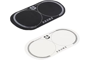 Harilla 2pcs Double Bass Drum Drumheads Pad Percussion Instrument black +White