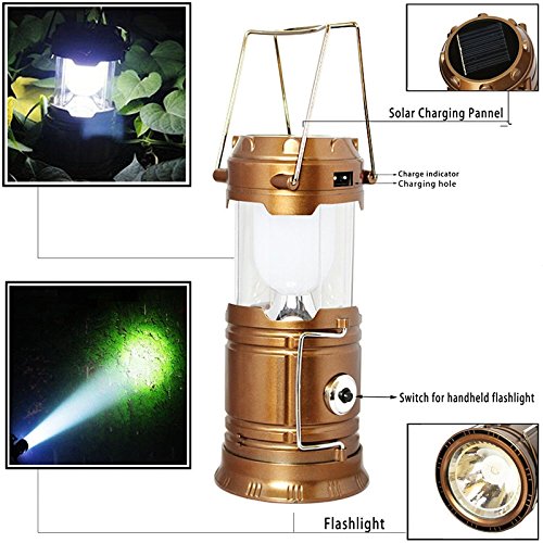 Aktualisiert Camping Licht, Solar Wiederaufladbare LED Camping Laterne und Taschenlampe in der Unterseite mit „S“ Haken zum Wandern, Camping, Angeln, Hurricanes, Outages ¡ - 2