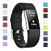 Produktbild Fundro Armband Für Fitbit Charge 2, Weiches Verstellbare Silikon Sports Ersatz Armbänder für Fitbit Charge 2 Klein & Groß Damen & Herren (Schwarz, Small 5.7"-7.8")