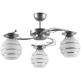Fer Avize GOLDİNA MODERN PLOFONYER GRİ KASA SİMLİ CAMLI Salon - Mutfak - Yatak Odası 3 L&Uuml; AVİZE