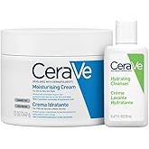 CeraVe Body Hydration &amp; Travel Set Moisturizer for Face and | Hydrating Facial Cleanser with Hyaluronic Acid for Normal and D