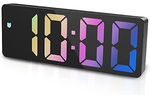 Ankilo Digital Alarm Clock, LED Clock for Bedroom, Electronic Desktop Clock with Temperature Display, Adjustable Brightness, Voice Control, 12/24H