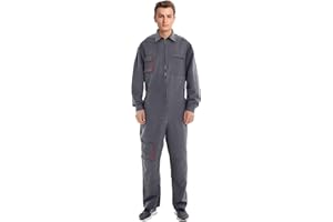 Oralidera Mono de Trabajo para Hombre Mono de Mecánico Ropa Petos de Trabajo con Bolsillos Unisex Adultos Mono de Garaje Trabajo