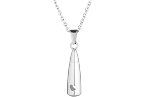 Jovivi Edelstahl Asche Schmuck Memorial Urne Flasche Hohl Herz Tropfen Anhänger Kette Kapsel Pendant Halskette für Gedenk