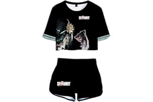 acsefire Femme Fille Anime Spy x Family 3D Ensemble de T-Shirt Court Anya Forger Tenue de Cheerleader Sweat-Shirt à Manches Courtes et Short2 pcs/Set