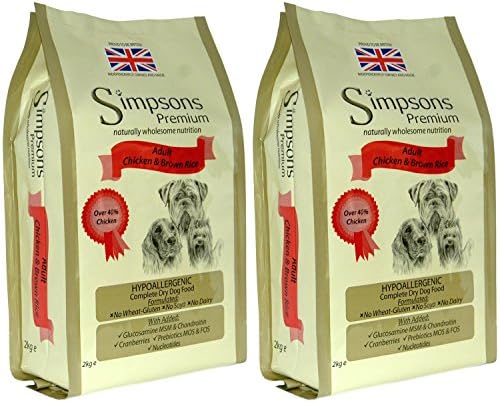 2 x 12kg Simpsons Premium Adult Chicken & Brown Rice Dog Food Multibuy