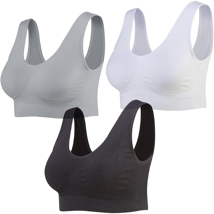 UnsichtBra Bustier Dames BH zonder Beugel | 3-delige set Feel Good Bustiers Tops | Strijkvrije Zachte BH | Slaap Stiijlvol Sport Bralette roze, blauw, paars (wellbra_roblali)(XL