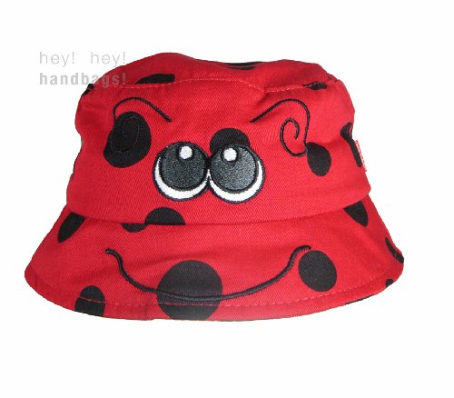 Hey Hey Twenty - Kids Cotton Sun Hat, Colour: Ladybird, Size: 48cm (Approx Age 12-18 Months)