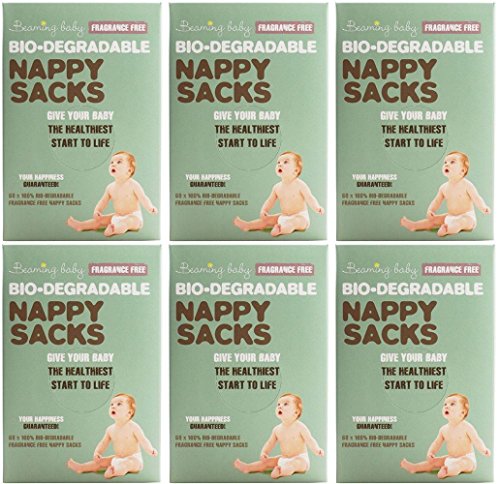 (6 PACK) - Beaming Baby - Nappy Sacks Fragranced Free | 60'spieces | 6 PACK BUNDLE