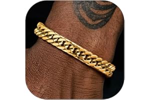 PROSTEEL Neutro Braccialetto Catena Cubana Uomo Stile Cyberpunk Minimalismo Larghezza 8/12/17MM Bracciale Catena Cubana Ritorta Artigianale Regalo Uomo