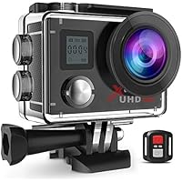 Campark ACT76 Action Cam 4K WIFI 16MP Ultra HD Sport Action Camera con Dual Screen Telecomando 170&deg; Grandangolare due 1050mAh Batterie e Kit Accessori