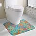 Produktbild best gift Starfishes for Otters (Scuba Blue) N1_181 Bath Rug, Microfiber Anti-Bacterial U-Shaped Toilet Floor Rug Shower Mat Shaggy Non Slip Bathroom Carpet 19" X 16"