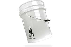MAGIC BUCKET | Seau de lavage pour voiture lavage à la main blanc | 5 litres US environ 20 litres | Compatible avec Grit Guard, Detail Guardz Dirt Lock, Chemical Guys Dirt Trap, Gamma Lids