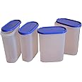 Tupperware Modular Mates Oval Plastic Container 4 Set, 2.3 litres, 4-Pieces, Multicolor