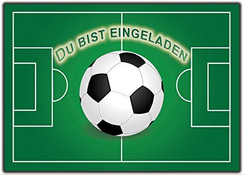 Fussball 12er Set Einladungskarten Kindergeburtstag Kinder Jungen Mädchen Geburtstag