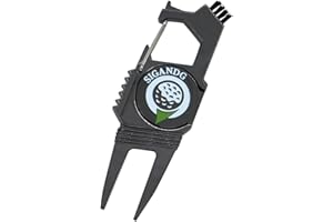 SIGANDG Unisex's 7-in-1 Divot Repair Tool Zinc alloy golf ball fork With magnetic ball mark A variety of functions golf green fork