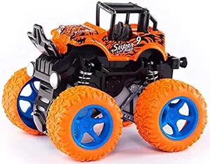 Tzoo Monster Gear Suspension Pull Back Rock Crawler Car for Kids Age 2+ | 4 Wheel Drive, Rubber Spring Shock Absorber Mini Monster Car- Multi Color (Pack 1)