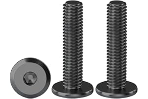Drenky M6 Bolts, Flat Head Furniture Screw M6 X 30mm Flat Hex Bolt 304 Stainless Steel Bolts Fully Thread Black Machine Screws Bolts for Bed & Wood Furniture, Pack of 20