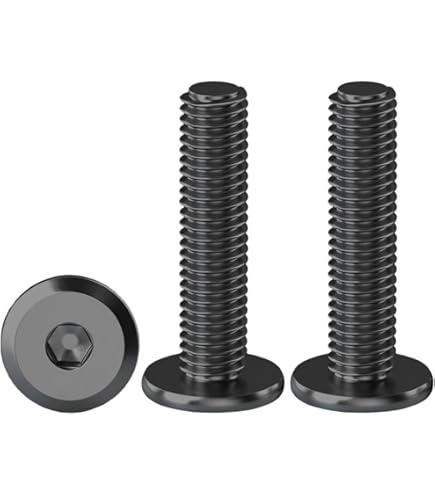 Dayalo 20 stuks M5 x 20 schroeven, platte kopschroeven, torx-schroeven, roestvrij staal A2 V2A volledige schroefdraad, zwart oxide, met torx-sleutel