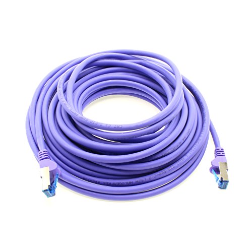 2m – CAT6a – Netzwerkkabel SET | violett – 10 Stück | CAT 6a | SFTP | S/FTP |doppelt geschirmt | PIMF | 500 MHz | kompatibel zu CAT 5 / CAT 6 / CAT 7 / DSL / Internet | 10/100/1000/10000Mbit/s | für Switch, Router, Modem, Patchpannel, Access Point, Patchfelder, X-Box, Spielkonsole, Smart TV - 5