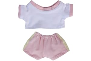 niannyyhouse 10 cm 15 cm 20 cm pluszowe ubrania dla lalek kontrastowy t-shirt spodnie odzież sportowa zestaw miękkie wypchane pluszowe zabawki akcesoria do przebierania (a5, 20 cm)