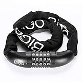 【Material y Tamaño 】La cadena es de acero especial para que no es fácil de cortar y smash. Cadena de seccion cuadrada de 6mm de diametro con funda textil para prevenir deterioros en la pintura de la bicicleta.