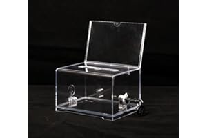 KAFENDA Wahlurne - Klares Plexiglas mit Schloss - Geeignet zum Sammeln von Spenden - Geld - Anregungen - Kommentare - Visitenkarten - Tipp - Lose - Hochzeitskarten etc.