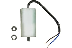 SPARES2GO Universal Appliance Motor Start Run Capacitor Microfarad 25UF (Wired/Lead)