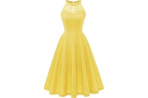 Bbonlinedress Abendkleider elegant für Hochzeit gast festliches Kleid Damen Neckholder Konfirmationskleider Jugendweihe Brautjungfernkleider Cocktailkleid Partykleid