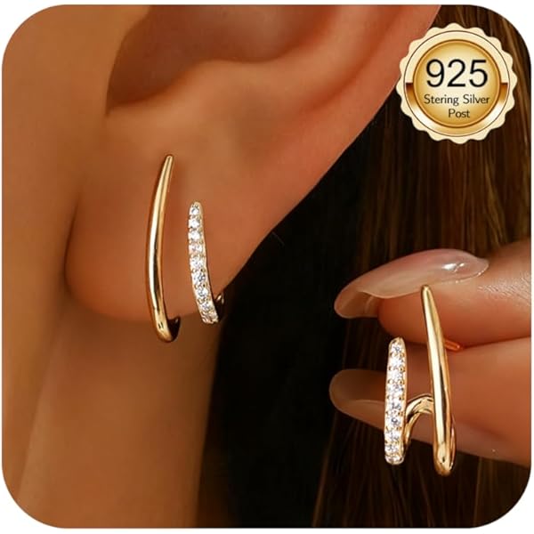 Orecchini Pendenti A Nappina In Argento 925 Con Zirconi – Donna, Eleganti, Anallergici, Colore Oro