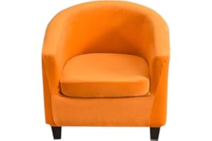 C/N Meigeh Copripoltrona Chesterfield Elasticizzato in velluto copripoltrona 1 posto Copripoltrona Club Fodere per sedie da Tullsta Cocktail Chesterfield 2 pezzi Arancia