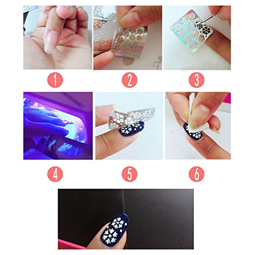 Nagelaufkleber Vinyls Nail Art Maniküre Spitzen Schablone DIY Stanz Werkzeuge Zufallsmuster - 5