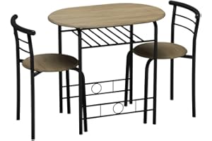 URBNLIVING 3-Piece Dining Table Set with 2 Chairs – Compact Kitchen & Breakfast Nook Furniture, Space-Saving Design for Small Apartments, Modern Style Dining Room Table Set Easy Assembly