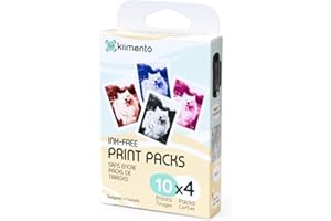 KIDAMENTO kiimento Print Pack for P2 Instant Print Camera, 40‑Print Variety, Ink‑Free Thermal Cards, 78×56 mm Vertical, BPA & BPS Free, 4 Styles (10 Each): Timeless, Golden, Calm, Sweet
